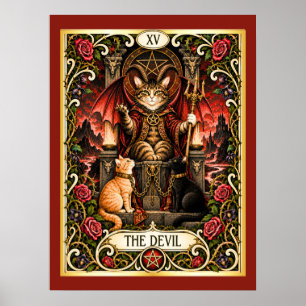 Poster Le Tarot du Chat Diable - Tentation et Ombre