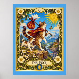 Poster Le Tarot du Chat Fou - Un Voyage Commence
