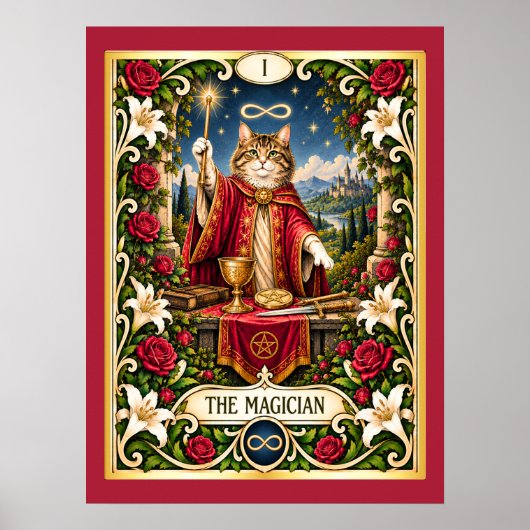 Poster Le Tarot du Chat Magicien - Puissance et Potentiel (Devant)