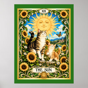 Poster Le Tarot du Chat Soleil - Joie et Abondance