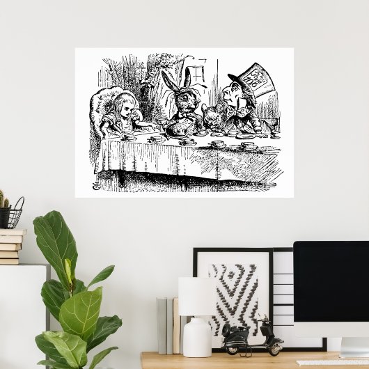 Poster Le Tea Party de Mad Hatter (Bureau à domicile)