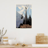 Poster Le téléphérique de Brévent Chamonix Mont-Blanc Fra (Cuisine)