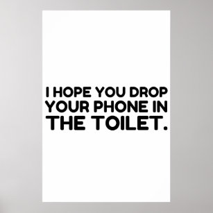 Poster Le Téléphone Tombe Dans Les Toilettes