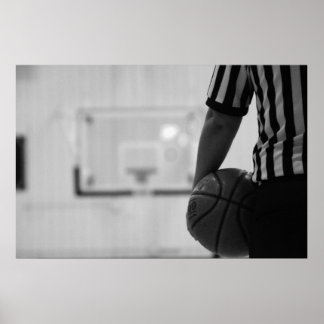 Poster Le temps d'arbitre hors (Basketball) Black and Whi