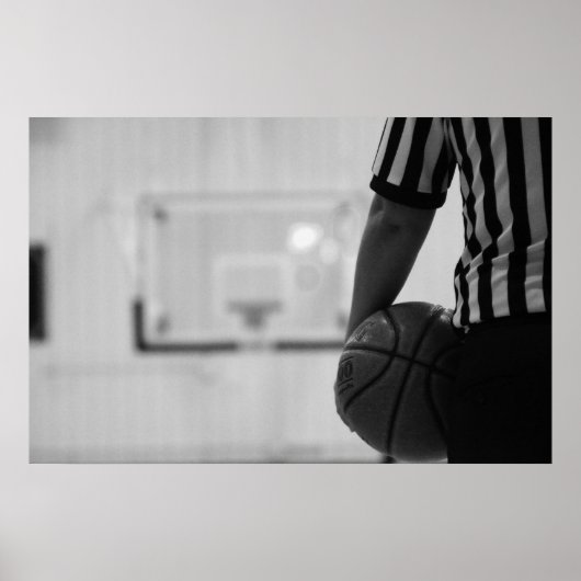 Poster Le temps d'arbitre hors (Basketball) Black and Whi (Devant)