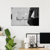 Poster Le temps d'arbitre hors (Basketball) Black and Whi (Bureau à domicile)
