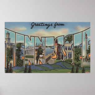 Poster Le Tennessee (collines bleues d'herbe)