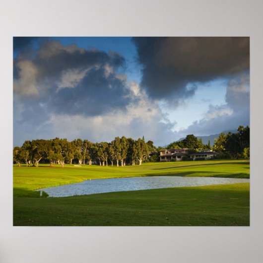 Poster Le terrain de golf Makai à Princeville (Devant)