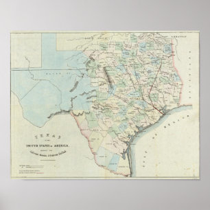 Poster Le Texas des Etats-Unis d'Amérique