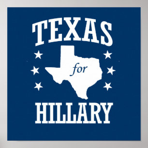 POSTER LE TEXAS POUR HILLARY