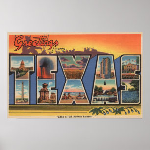 Poster Le Texas (terre du pionnier moderne)
