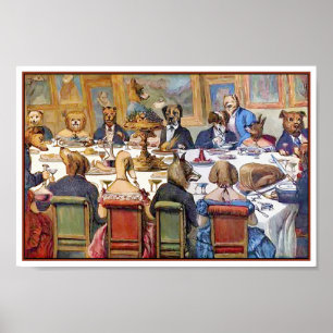 Poster Le thanksgiving avec des chiens aka "poursuit le