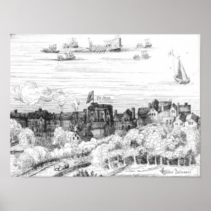 Poster Le théâtre de cygne sur le Bankside en tant que