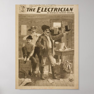 Poster Le Théâtre Vintage de l'électricien