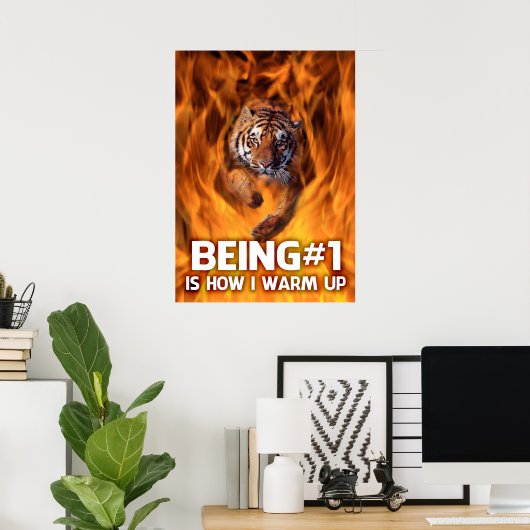 Poster Le tigre saute à travers les flammes (Bureau à domicile)