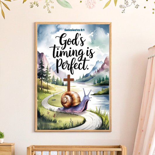 Poster Le Timing de Dieu est parfait Christian Nursery Wa