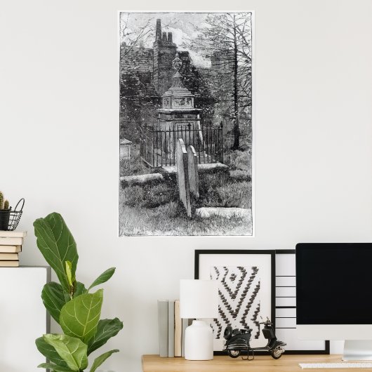 Poster Le tombeau de Hogarth dans le cimetière de Chiswic (Bureau à domicile)