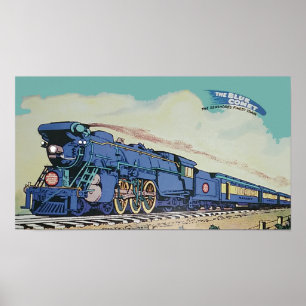 Poster Le train bleu central de comète de New Jersey