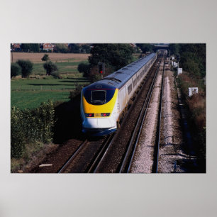 Poster Le train de voyageurs d'Eurostar