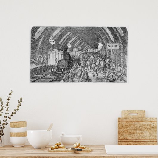 Poster Le train des ouvriers (Cuisine)