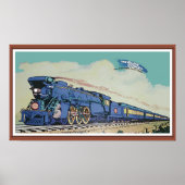 Poster Le train New Jersey Central Blue Comet (Devant)