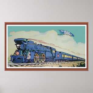 Poster Le train New Jersey Central Blue Comet