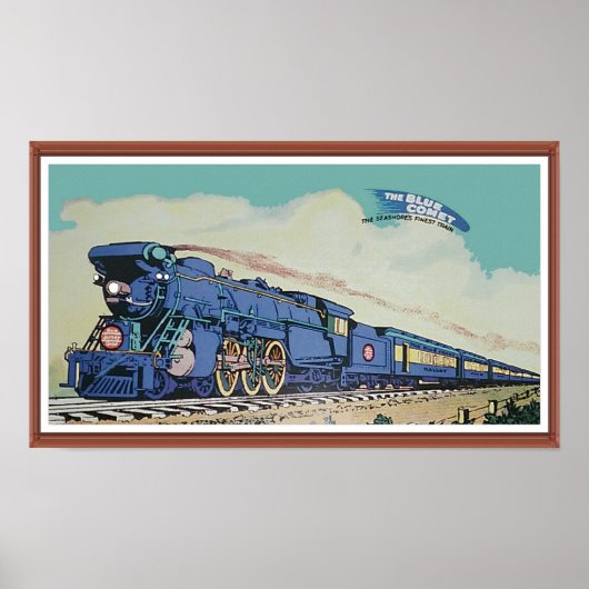 Poster Le train New Jersey Central Blue Comet (Devant)