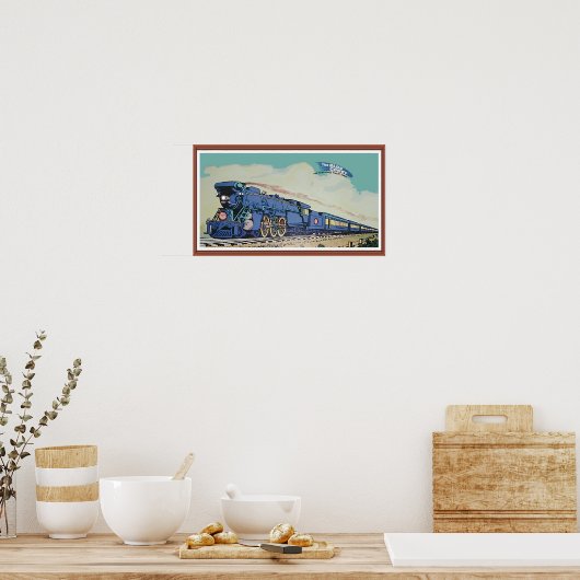 Poster Le train New Jersey Central Blue Comet (Cuisine)