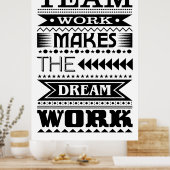 Poster Le Travail D'Équipe Fait Fonctionner Le Rêve (Devi (Cuisine)