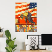 Poster Le travail d'équipe remporte l'affiche d'art de gu (Bureau à domicile)