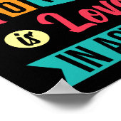 Poster Le travail social c'est l'amour école cadeau santé (Coin)