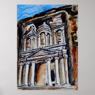 Poster Le Trésor - Al Khazneh - Petra, Jordanie