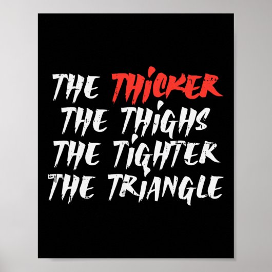 Poster Le Triangle Plus Épais Et Plus Épais Bjj Jiu Jitsu (Devant)