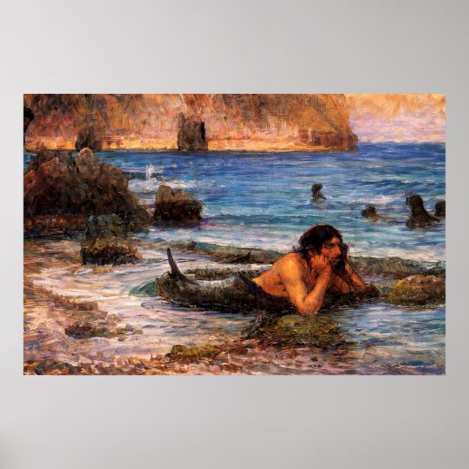 Poster Le Triton par John William Waterhouse (Devant)