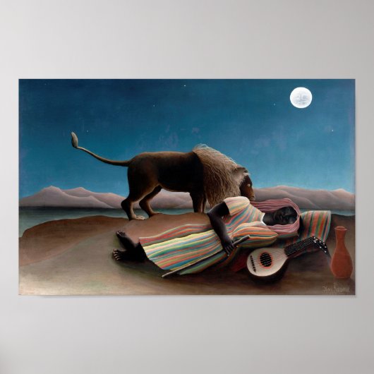 Poster Le Tsigane endormi, Henri Rousseau (Devant)