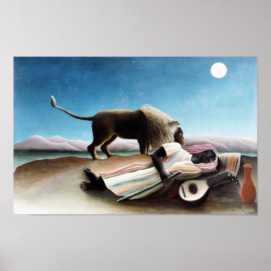 Poster Le Tsigane endormi, Henri Rousseau (1897) (Devant)