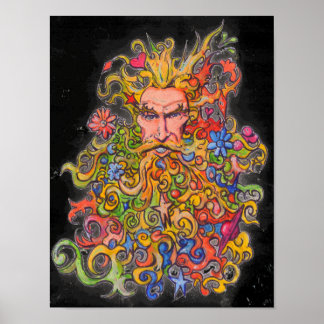Poster Le type de barbe psychédélique