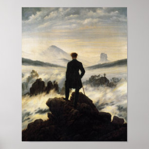 Poster Le vagabond au-dessus de la mer de brouillard