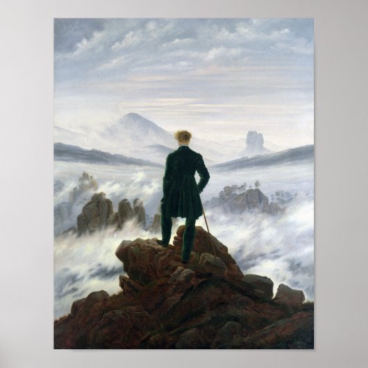 Poster Le vagabond au-dessus de la mer de brouillard (Devant)