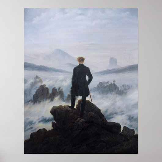 Poster Le vagabond au-dessus de la mer de brouillard (Devant)