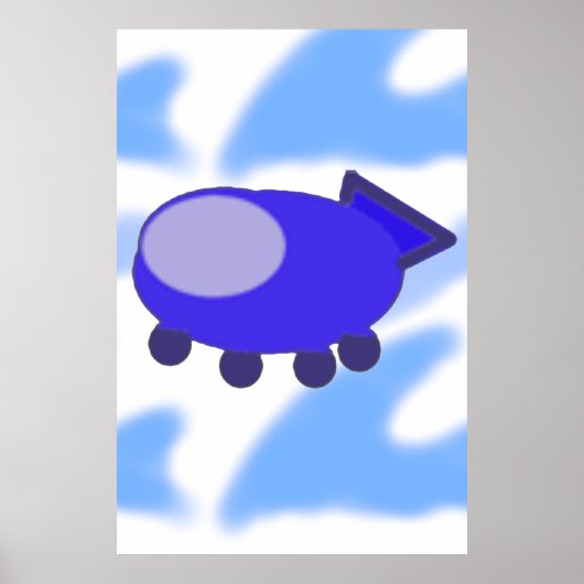 Poster Le vaisseau spatial bleu (Devant)