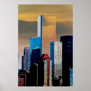 Poster Le vaste centre financier Manhattan New York