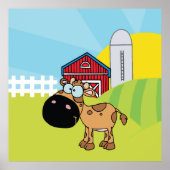 Poster Le Veau De Cartographie Sur Une Ferme (Devant)