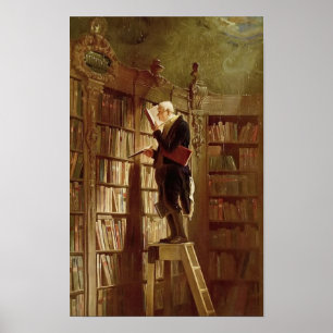 Poster Le ver de livre de Carl Spitzweg Art Vintage