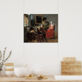 Poster Le verre de vin - Vermeer (Cuisine)