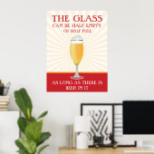 Poster Le verre peut être demi-bière complète (Bureau à domicile)