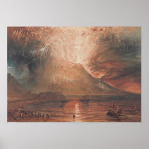 Poster Le Vésuve en Eruption Naples Italie J. Turner