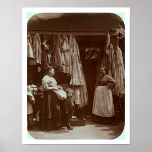 Poster Le vieux magasin de vêtements, sept cadrans, de