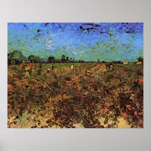 Poster Le vignoble vert par Vincent van Gogh (Devant)