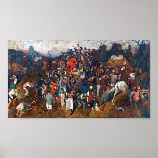 Poster Le vin de Saint Martin, Pieter Bruegel (Devant)